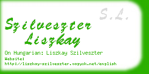 szilveszter liszkay business card